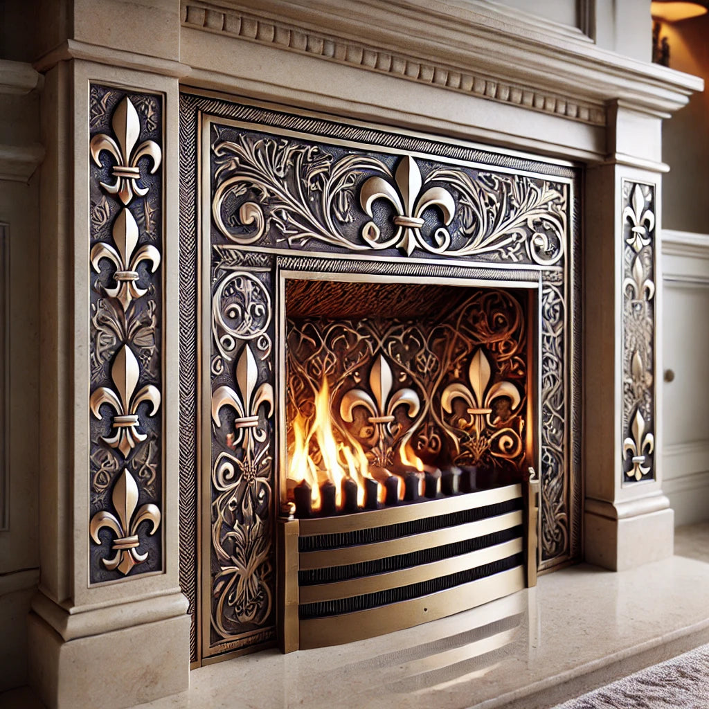 The Elegance of Fleur-de-Lis Reeded Iron Panels: Functional Art for Your Fireplace